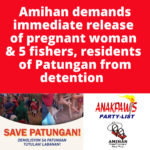 Amihan demands immediate release of pregnant woman & 5 fishers, residents of Patungan from detention
